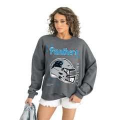 Carolina Panthers Gameday Couture Women's Ready to Rumble Premium Fleece Pullover Sweatshirt Gray | NFL