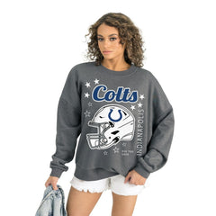 Indianapolis Colts Gameday Couture Women's Ready to Rumble Premium Fleece Pullover Sweatshirt Gray | NFL