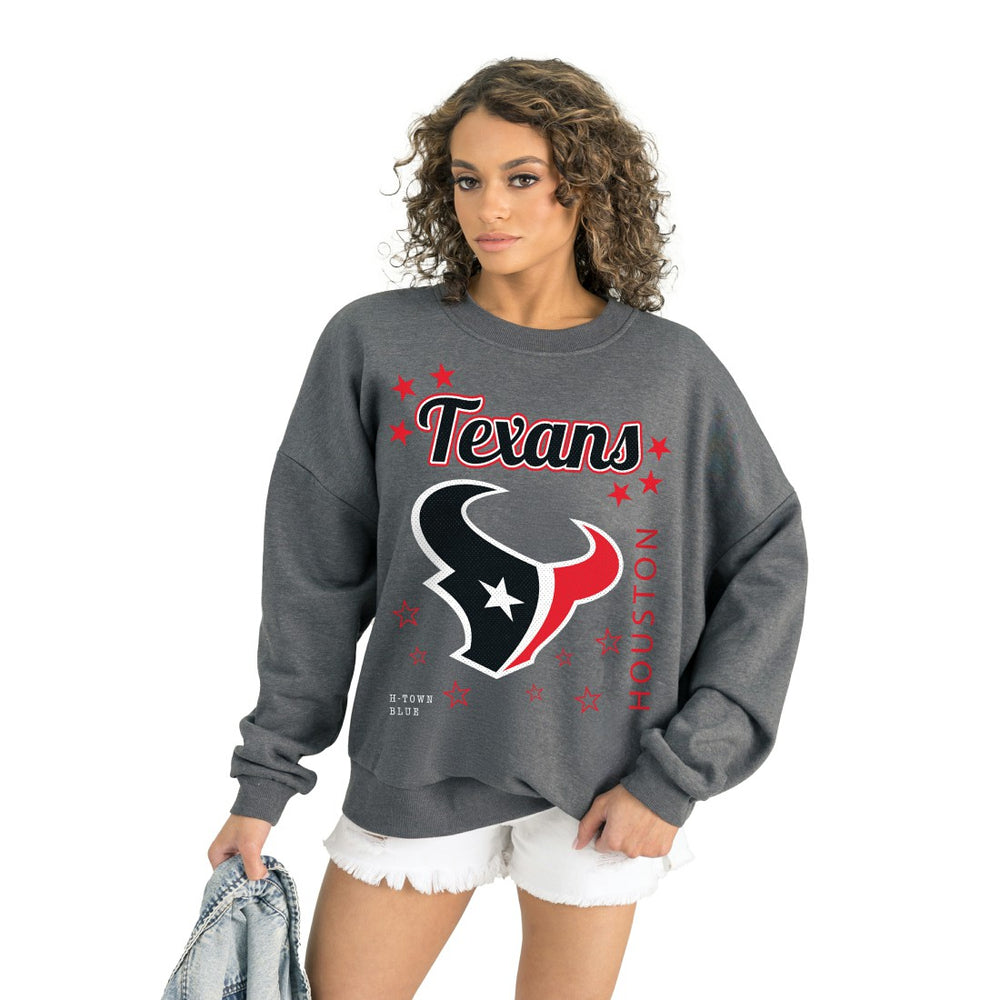 Houston Texans Gameday Couture Women's Ready to Rumble Premium Fleece Pullover Sweatshirt Gray | NFL