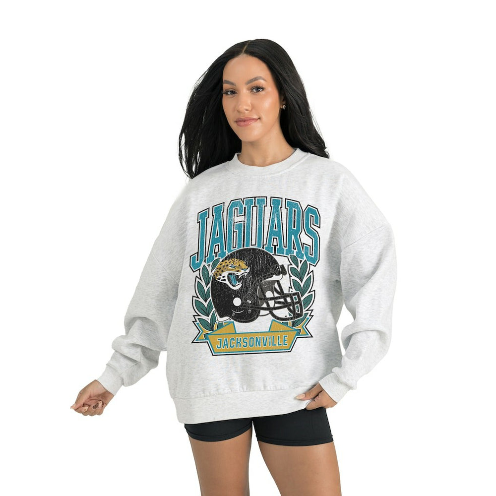 Jacksonville Jaguars Gameday Couture Women's Heritage Premium Fleece Pullover Sweatshirt Gray | NFL
