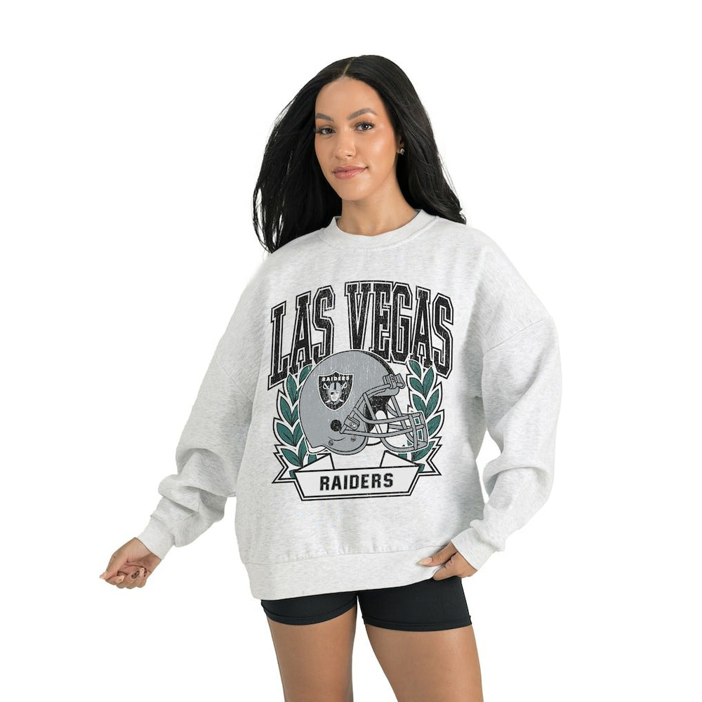 Las Vegas Raiders Gameday Couture Women's Heritage Premium Fleece Pullover Sweatshirt Gray | NFL