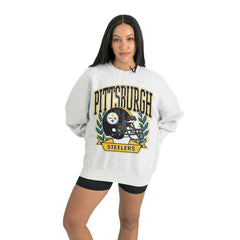 Pittsburgh Steelers Gameday Couture Women's Heritage Premium Fleece Pullover Sweatshirt Gray | NFL