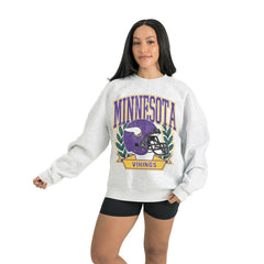 Minnesota Vikings Gameday Couture Women's Heritage Premium Fleece Pullover Sweatshirt Gray | NFL