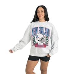 New England Patriots Gameday Couture Women's Heritage Premium Fleece Pullover Sweatshirt Gray | NFL