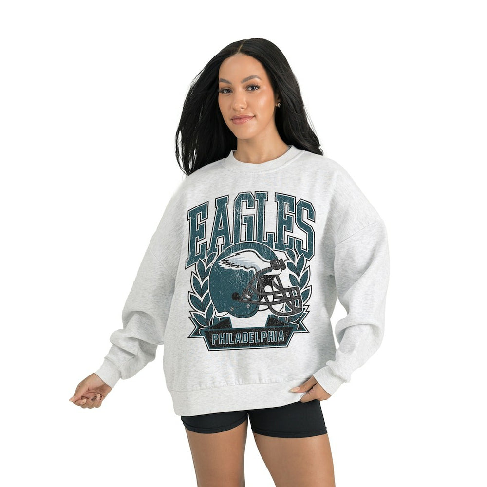 Philadelphia Eagles Gameday Couture Women's Heritage Premium Fleece Pullover Sweatshirt Gray | NFL