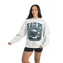 Philadelphia Eagles Gameday Couture Women's Heritage Premium Fleece Pullover Sweatshirt Gray | NFL