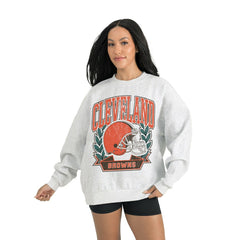 Cleveland Browns Gameday Couture Women's Heritage Premium Fleece Pullover Sweatshirt Gray | NFL