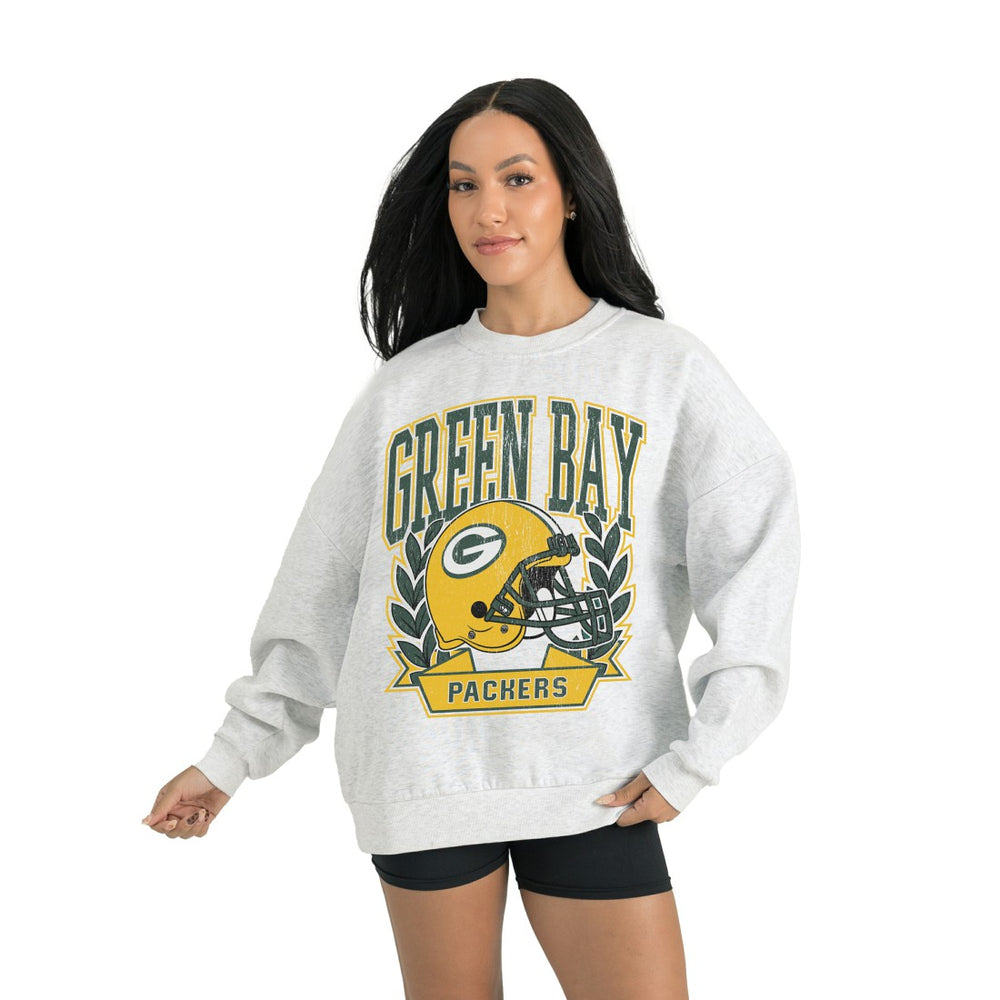 Green Bay Packers Gameday Couture Women's Heritage Premium Fleece Pullover Sweatshirt Gray | NFL