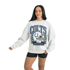 Indianapolis Colts Gameday Couture Women's Heritage Premium Fleece Pullover Sweatshirt Gray | NFL