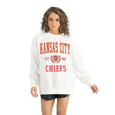 Kansas City Chiefs Gameday Couture Women's Timeless Triumph Premium Fleece Pullover Sweatshirt White | NFL