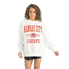 Kansas City Chiefs Gameday Couture Women's Timeless Triumph Premium Fleece Pullover Sweatshirt White | NFL