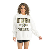 Pittsburgh Steelers Gameday Couture Women's Timeless Triumph Premium Fleece Pullover Sweatshirt White | NFL
