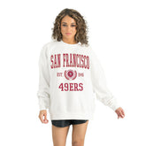 San Francisco 49ers Gameday Couture Women's Timeless Triumph Premium Fleece Pullover Sweatshirt White | NFL