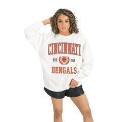 Cincinnati Bengals Gameday Couture Women's Timeless Triumph Premium Fleece Pullover Sweatshirt White | NFL