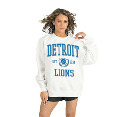 Detroit Lions Gameday Couture Women's Timeless Triumph Premium Fleece Pullover Sweatshirt White | NFL