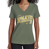 Athletics Starter Women's Fireworks Team Name V-Neck T-Shirt - MLB