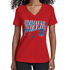 Philadelphia Phillies Starter Women's Fireworks V-Neck T-Shirt - MLB