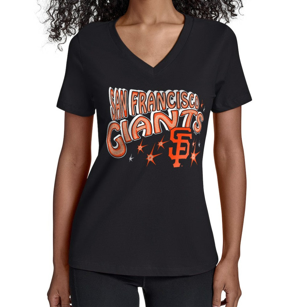 San Francisco Giants Starter Women's Fireworks V-Neck T-Shirt - MLB