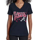 Atlanta Braves Starter Women's Fireworks V-Neck T-Shirt - MLB