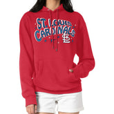 St. Louis Cardinals Starter Women's Fireworks Fleece Tri-Blend Pullover Hoodie - MLB