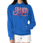 Chicago Cubs Starter Women's Fireworks Fleece Tri-Blend Pullover Hoodie - MLB