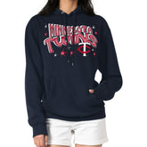 Minnesota Twins Starter Women's Fireworks Fleece Tri-Blend Pullover Hoodie - MLB