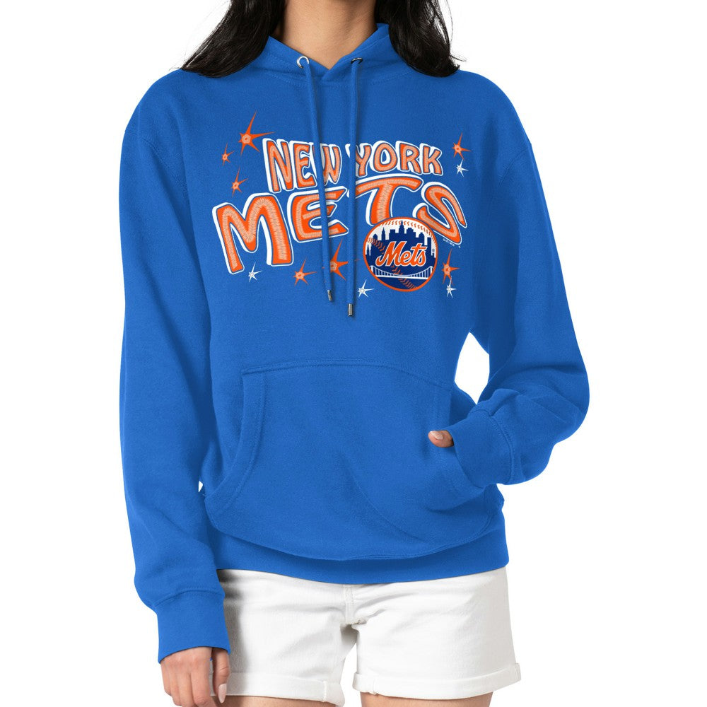 New York Mets Starter Women's Fireworks Fleece Tri-Blend Pullover Hoodie - MLB