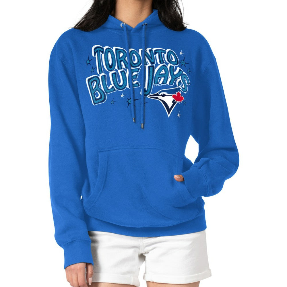 Toronto Blue Jays Starter Women's Fireworks Fleece Tri-Blend Pullover Hoodie - MLB