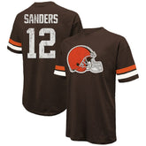 Shedeur Sanders Cleveland Browns Majestic Threads 2025 NFL Draft Oversized T-Shirt Brown | NFL