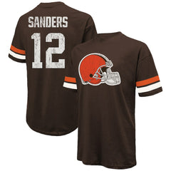 Shedeur Sanders Cleveland Browns Majestic Threads 2025 NFL Draft Oversized T-Shirt Brown | NFL