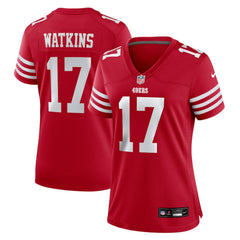 Jordan Watkins San Francisco 49ers Women's Team Game Jersey Scarlet | Nike for Sale