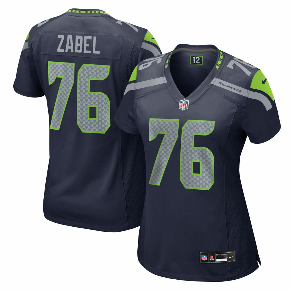 Grey Zabel Seattle Seahawks Women's Team Game Jersey College Navy | Nike for Sale