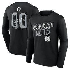 Brooklyn Nets Hustle Custom Long Sleeve T-Shirt Black - NBA