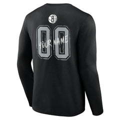 Brooklyn Nets Hustle Custom Long Sleeve T-Shirt Black - NBA