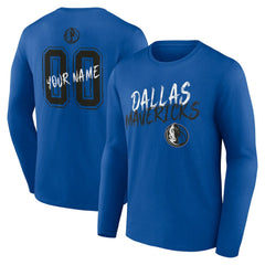 Dallas Mavericks Hustle Custom Long Sleeve T-Shirt Blue - NBA