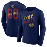 Denver Nuggets Hustle Custom Long Sleeve T-Shirt Navy - NBA
