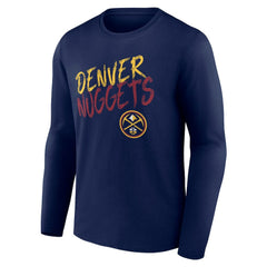 Denver Nuggets Hustle Custom Long Sleeve T-Shirt Navy - NBA