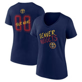Denver Nuggets Women's Hustle Custom V-Neck T-Shirt Navy - NBA