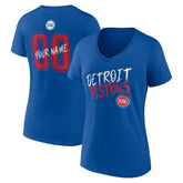 Detroit Pistons Women's Hustle Custom V-Neck T-Shirt Blue - NBA