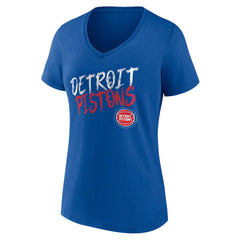 Detroit Pistons Women's Hustle Custom V-Neck T-Shirt Blue - NBA