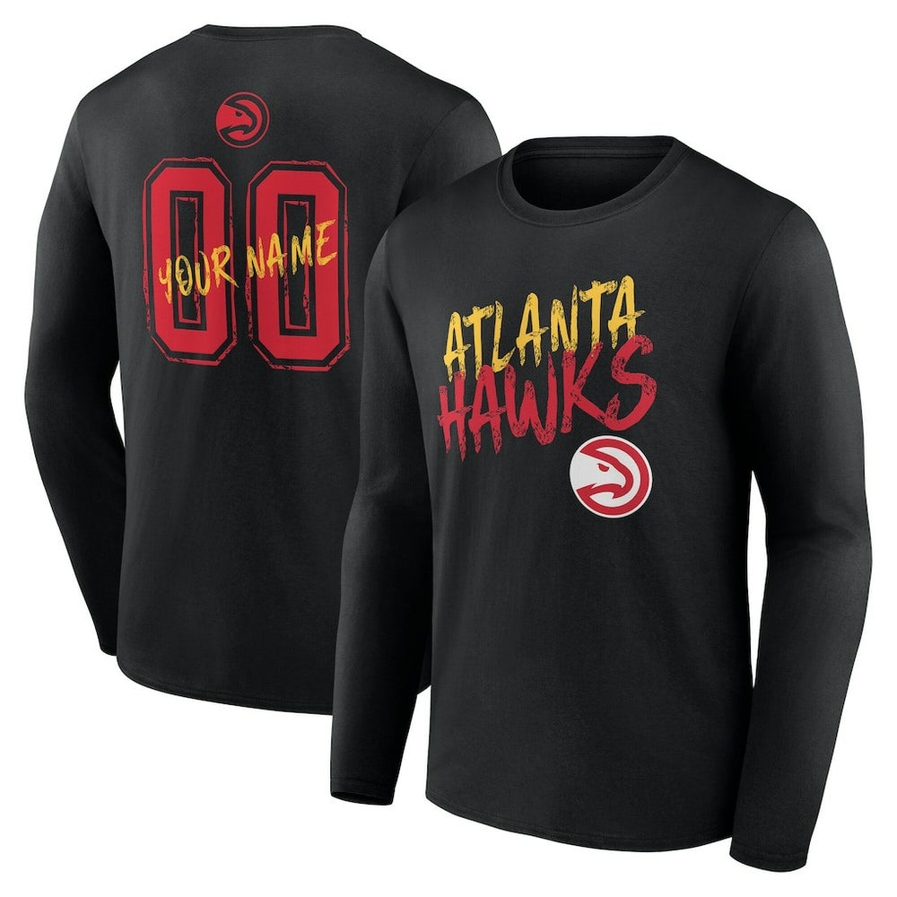 Atlanta Hawks Hustle Custom Long Sleeve T-Shirt Black - NBA
