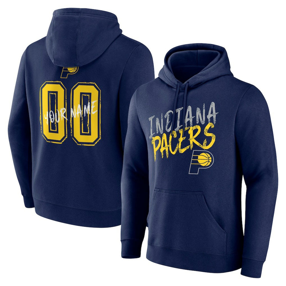 Indiana Pacers Hustle Custom Pullover Hoodie Navy - NBA