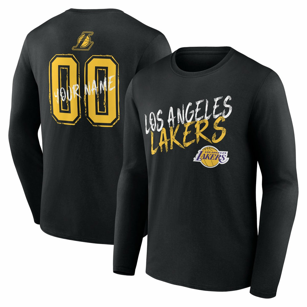 Los Angeles Lakers Hustle Custom Long Sleeve T-Shirt Black - NBA