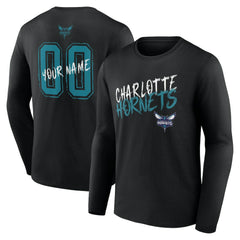 Charlotte Hornets Hustle Custom Long Sleeve T-Shirt Black - NBA