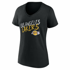 Los Angeles Lakers Women's Hustle Custom V-Neck T-Shirt Black - NBA