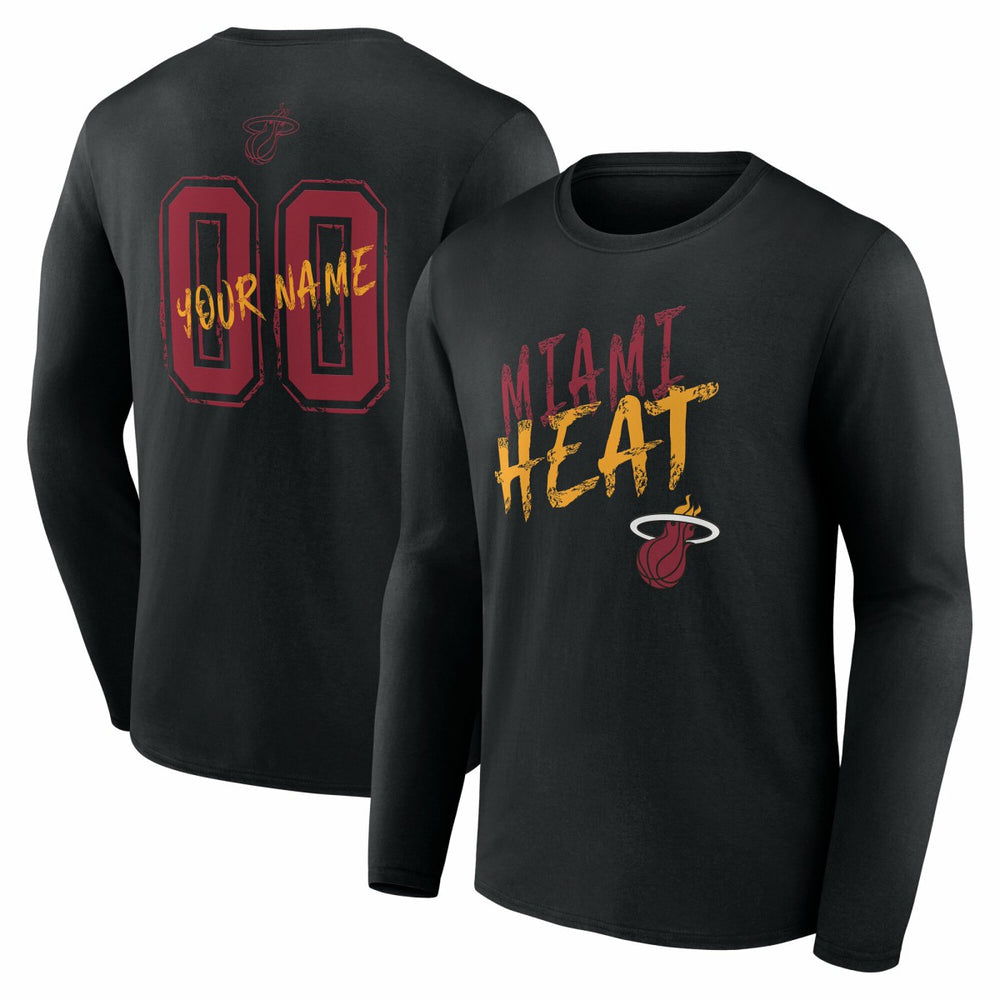 Miami Heat Hustle Custom Long Sleeve T-Shirt Black - NBA