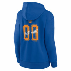 New York Knicks Women's Hustle Custom Pullover Hoodie Blue - NBA