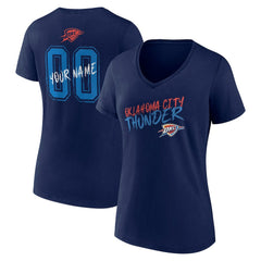 Oklahoma City Thunder Women's Hustle Custom V-Neck T-Shirt Navy - NBA