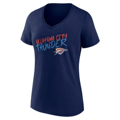 Oklahoma City Thunder Women's Hustle Custom V-Neck T-Shirt Navy - NBA