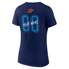 Oklahoma City Thunder Women's Hustle Custom V-Neck T-Shirt Navy - NBA